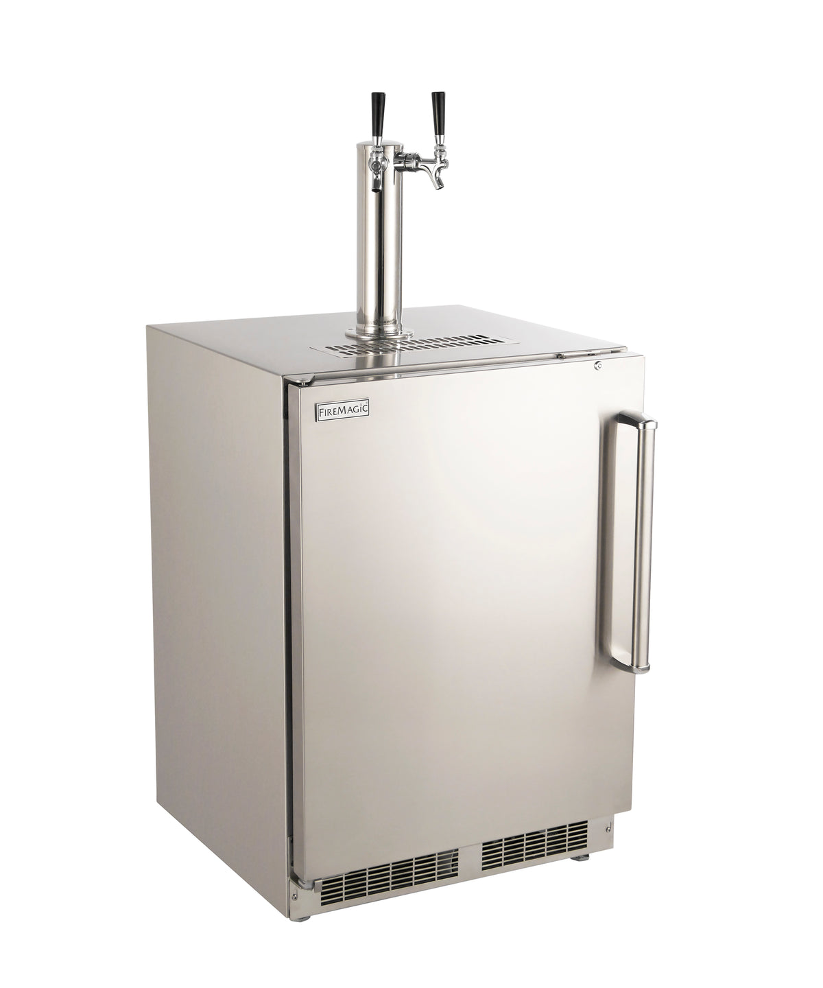 Fire Magic 3594 24-Inch Outdoor-Rated Dual Tap Kegerator | Built-In Stainless Steel Beer Dispenser Left Hinge (Right Side Handle)