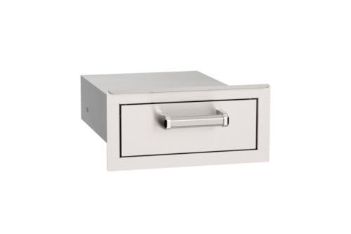 Fire Magic 53801SC 14-Inch Single Storage Drawer with Soft-Close | Built-In Stainless Steel Outdoor Kitchen Drawer