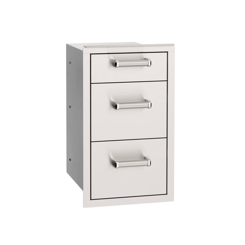 Fire Magic 53803SC 14-Inch Triple Storage Drawer | Soft Close Stainless Steel Outdoor Kitchen Storage