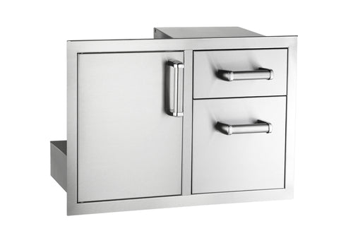 Fire Magic 53810SC 30-Inch Access Door with Double Drawer | Soft Close Stainless Steel BBQ Island Storage Combo