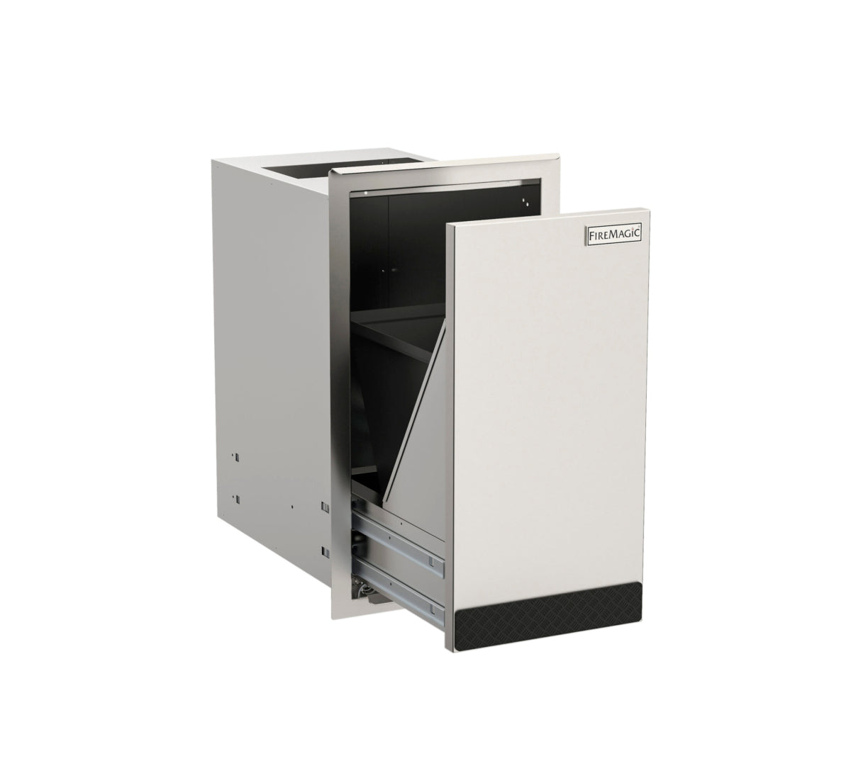 Fire Magic 53825-T 12-Inch Enclosed Trash Cabinet | Outdoor Built-In Trash Bin for Countertop Trash Chute Yes with Cut and Clean Combo