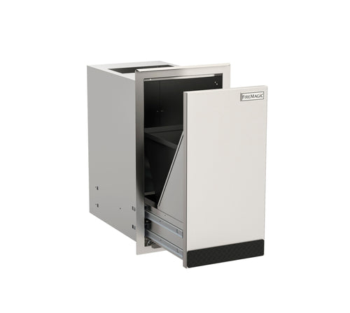 Fire Magic 53825-T 12-Inch Enclosed Trash Cabinet | Outdoor Built-In Trash Bin for Countertop Trash Chute Yes with Cut and Clean Combo