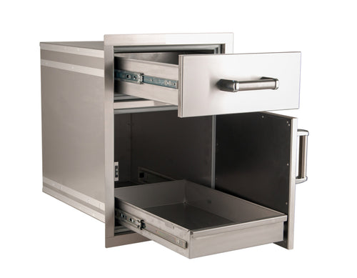 Fire Magic 54018S 17-Inch Outdoor Pantry with Slide-Out Shelves & Access Drawer | Built-In Stainless Steel Cabinet for Outdoor Kitchens