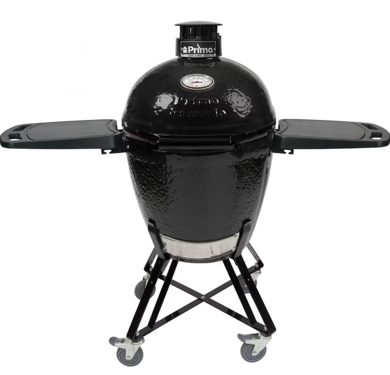 Primo Round Ceramic Kamado Charcoal Grill - PGCRH(C) | Premium Kamado BBQ with Optional All-In-One Cradle